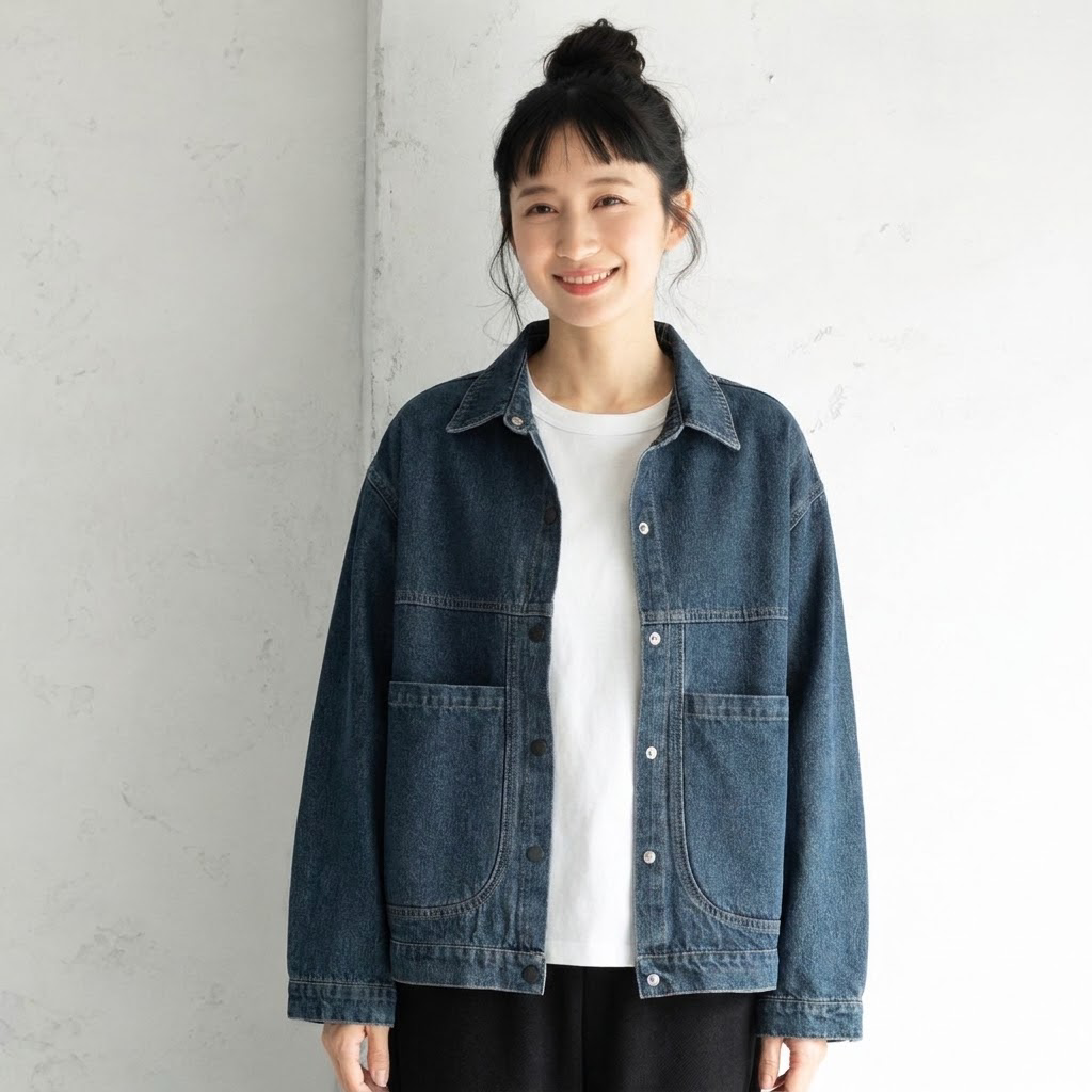 いつもの服に、これを一枚。デニムジャケット M ブルー