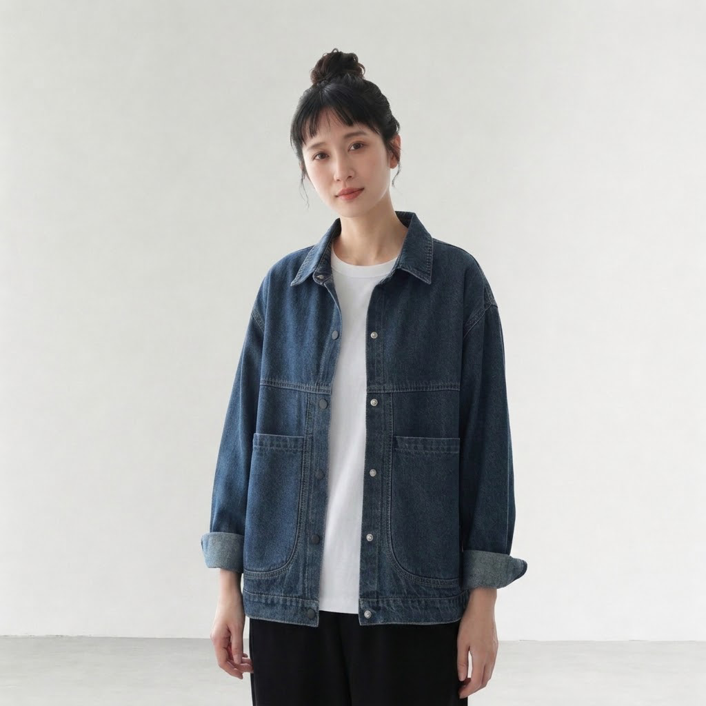 いつもの服に、これを一枚。デニムジャケット M ブルー