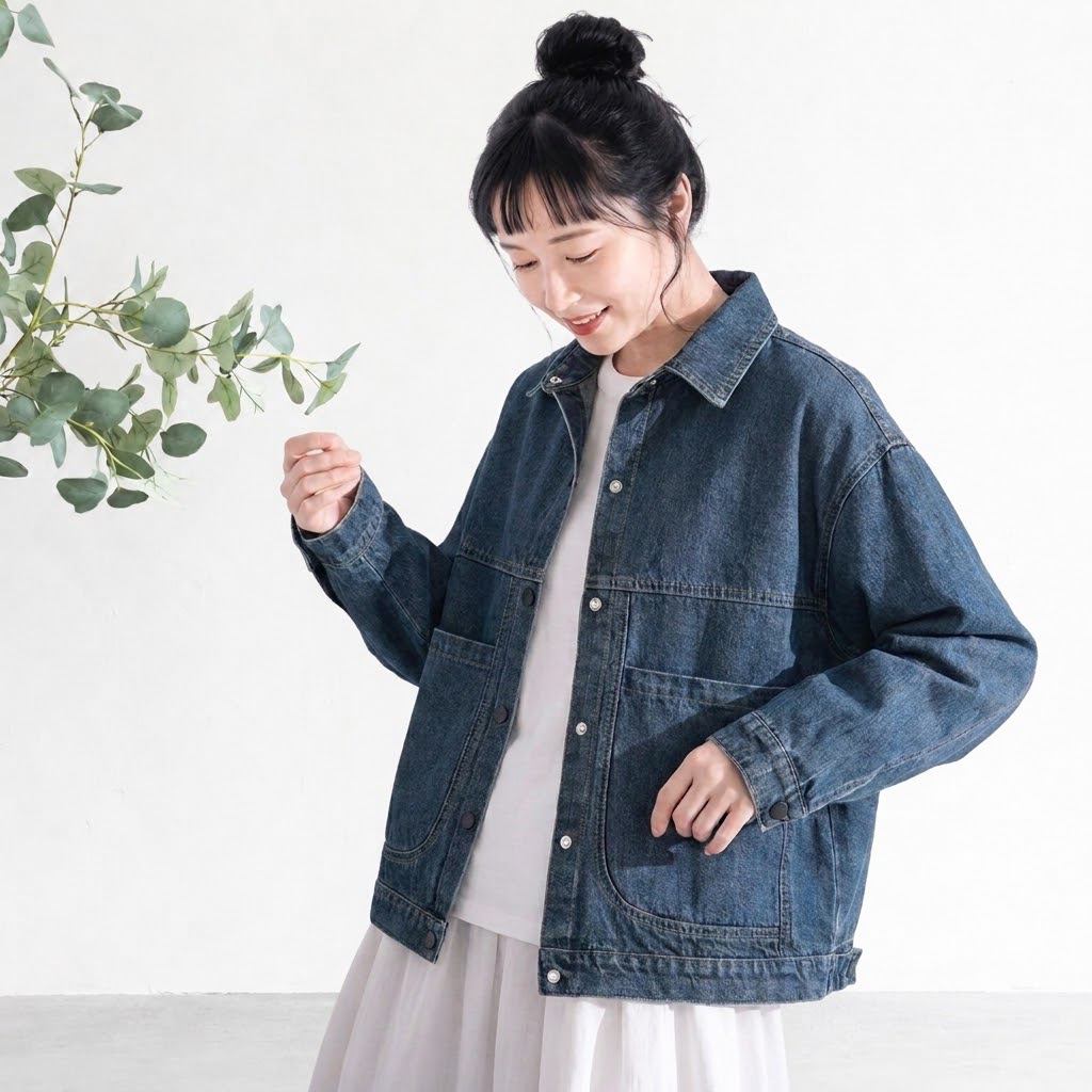 いつもの服に、これを一枚。デニムジャケット M ブルー