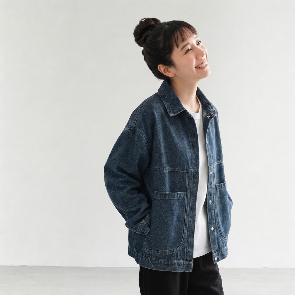 いつもの服に、これを一枚。デニムジャケット M ブルー