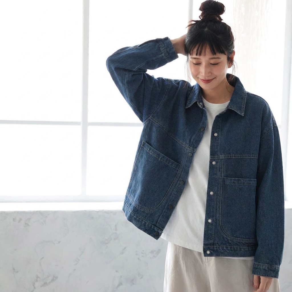 いつもの服に、これを一枚。デニムジャケット M ブルー