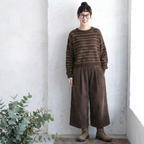 M-2XL 秋のおしゃれがまとまるセットアップ ニット+コーデュロイパンツ M スモーキーブラウン/ニット + ブラウン/パンツ【2件套】