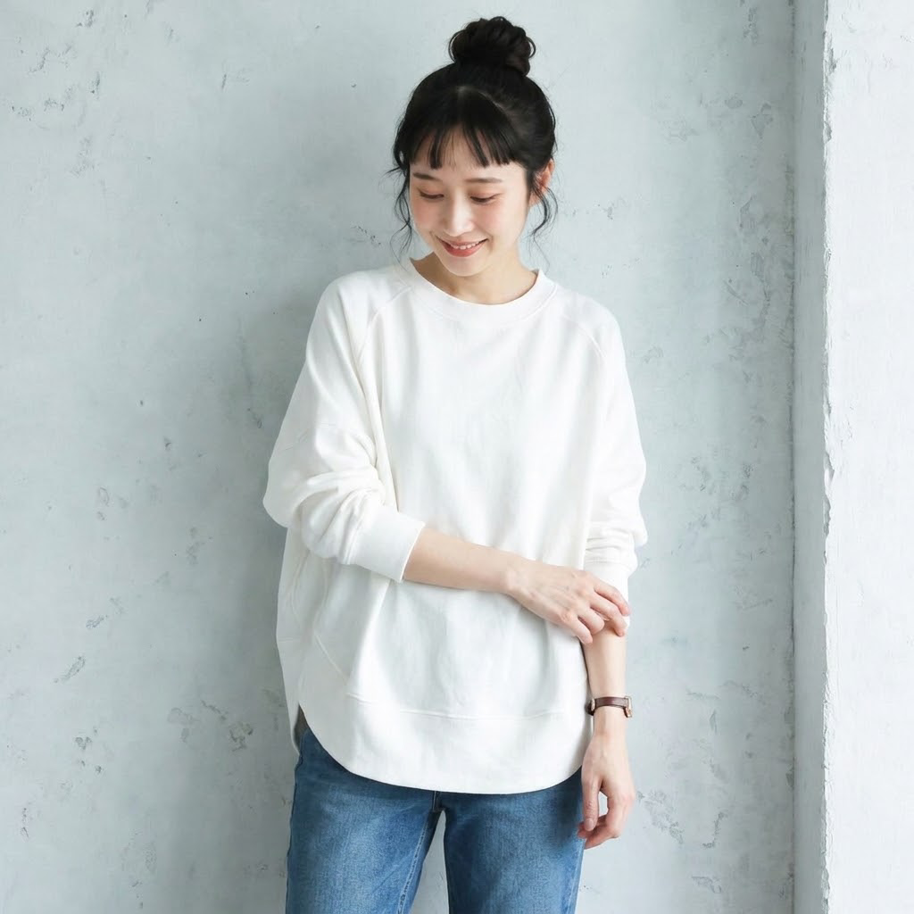 短く着たら、なんだかいい。スウェット S ホワイト