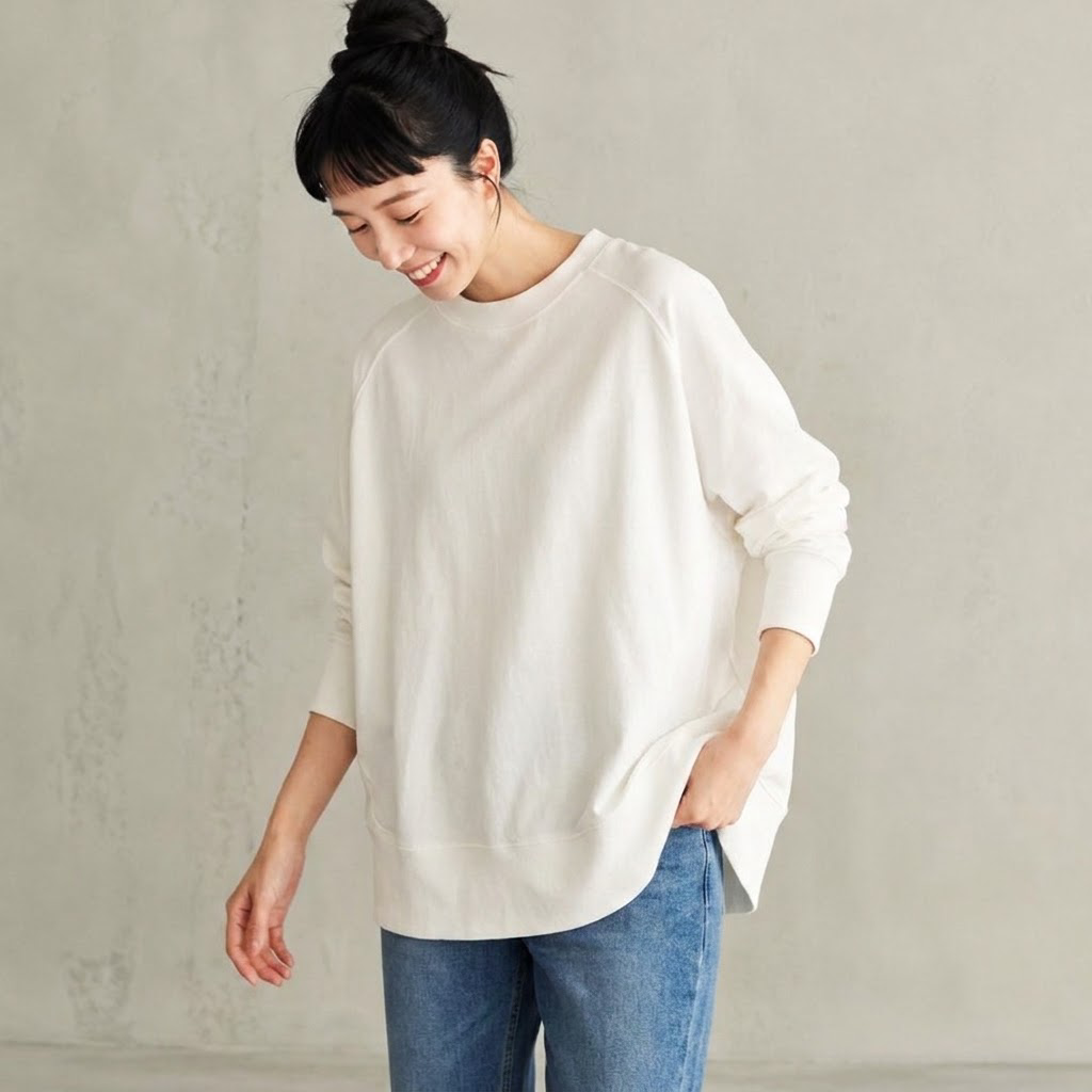 短く着たら、なんだかいい。スウェット S ホワイト