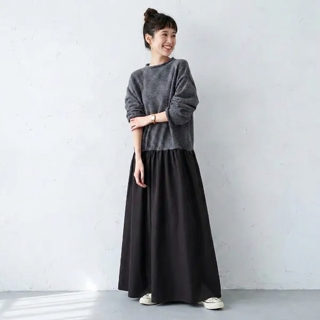ふんわり、ココロ解ける。シャギー起毛 ゆるシルエット ふわふわ ワンピース フリー ブラック