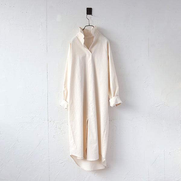 S-L ゆったり シャツワンピース+ロングニットベスト セットアップ S ブラックニット＋ホワイトワンピース