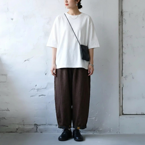 M-4XL シンプル 上品見え 接触冷感 切り替え カジュアルパンツ M コーヒー