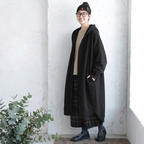 S-5XL あれこれ仕立ての大人パーカーコート S ブラック