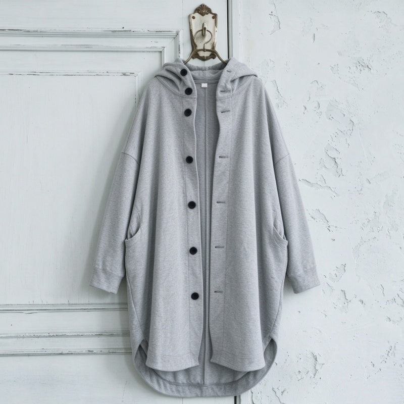 S-5XL あれこれ仕立ての大人パーカーコート S グレー