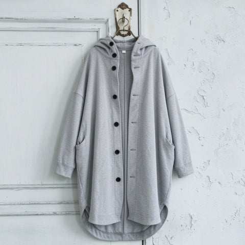 S-5XL あれこれ仕立ての大人パーカーコート S グレー