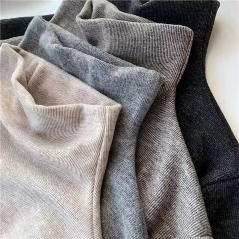 4 カラー 重ね着 レディース リブ ハイネック長袖インナー ストレッチ 無地 柔らかい 秋冬 ベーシックトップス M ベージュ