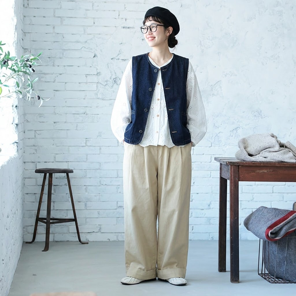 [3点セット] S-2XL 秋の小道を歩くための ベスト+シャツ+パンツ S ベスト+シャツ+パンツ/3点セット