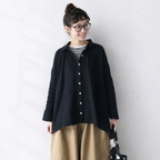 SML ナチュラル 軽やか ゆったり きれいめ セットアップ S ブラック／トップス＋ベージュ／パンツ