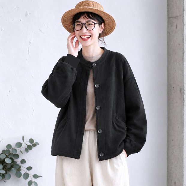 『今売れてます!』M-2XL 落ち肩スリーブ 無地 ポケット付き 長袖 ボタン シンプル ジャケット M レッド