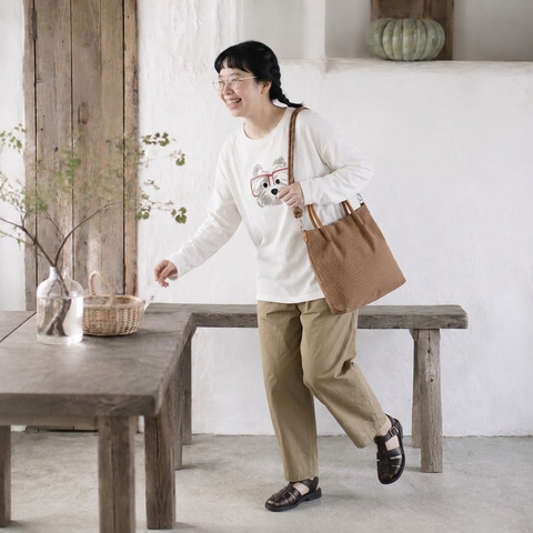 くしゅっと、たっぷり。毎日に寄り添うチェック柄バッグ フリー ブラック