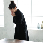柔らかな着心地 カジュアル モックネック コーデュロイワンピ M コーヒー