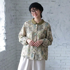 M-2XL 可愛くて繊細な 配色 プリント 七分袖 シャツ M 写真通り