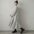 ゆるりと、私らしく。ティアード ゆるシルエット スウェット ワンピース M ライトグレー