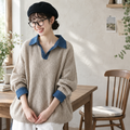 S-XL 配色 ノーマルスリーブ シンプル ニットセーター 商品画像