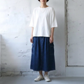 【コットン】M-5XL 心地よい Aライン ポケット付き 無地 シンプル スカート M ダークブルー