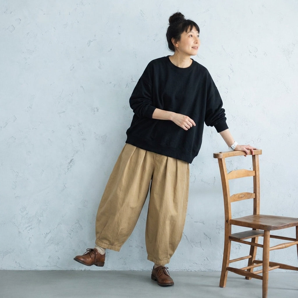 「体を解き放つ」ゆったりスウェットのセットアップ S ブラック