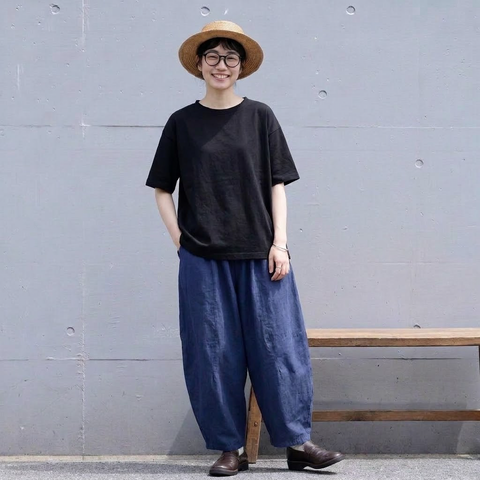 S-2XL 耐久性 リラックス感 シンプル 無地 ナチュラル カジュアルパンツ S ブルー
