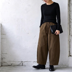 XL-3XL ウエストゴム ワイドパンツ ゆったり 着回しカジュアル ガウチョパンツ XL ブラック