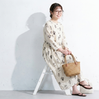 M-2XL Aライン プリント ワンピ M 写真通り