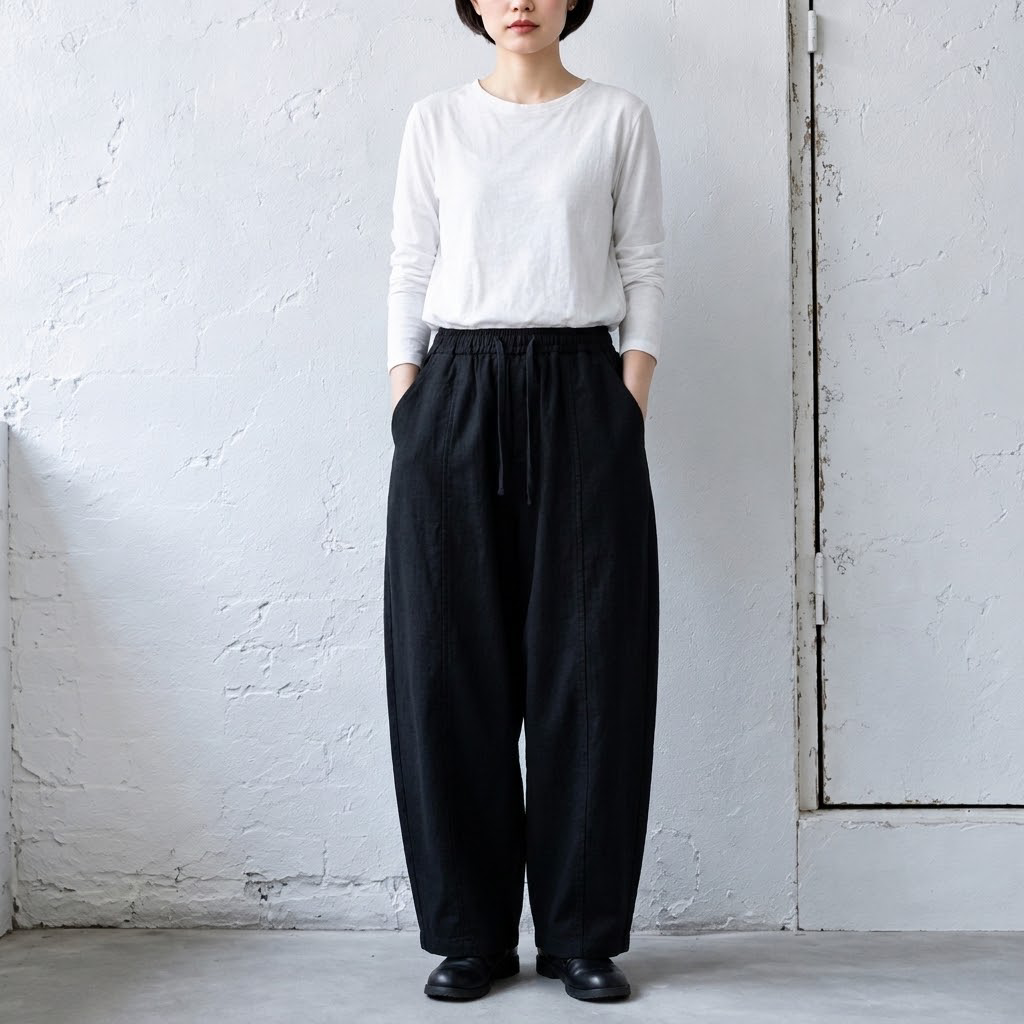 XL-3XL ウエストゴム ワイドパンツ ゆったり 着回しカジュアル ガウチョパンツ XL ブラック