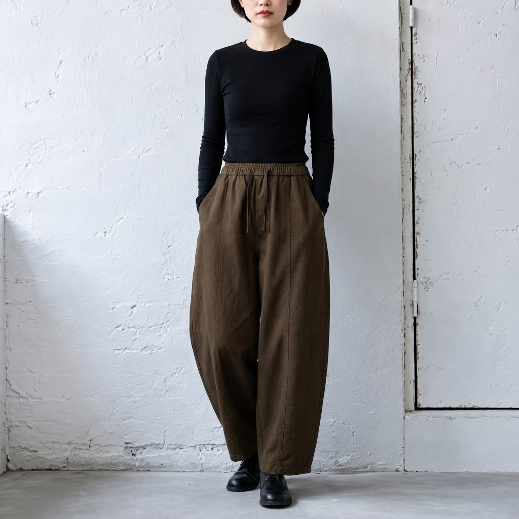 XL-3XL ウエストゴム ワイドパンツ ゆったり 着回しカジュアル ガウチョパンツ 3XL コーヒー