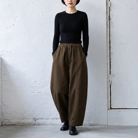 XL-3XL ウエストゴム ワイドパンツ ゆったり 着回しカジュアル ガウチョパンツ 3XL コーヒー