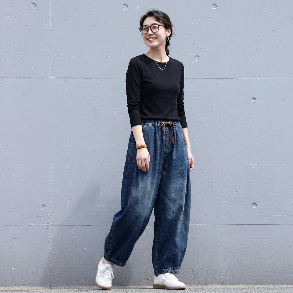 M-3XL  無地 ナチュラル ドローコード付き 履き飽きない「新感覚」ジーンズ M ブルー
