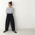 M-L 定番 アンプルライン ポケット付き アンクル丈（9分丈） カジュアルパンツ L ブラック