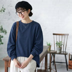 【コットン】ML 超快適 テクスチャ 肌触り柔らかい 無地 Tシャツ M ホワイト