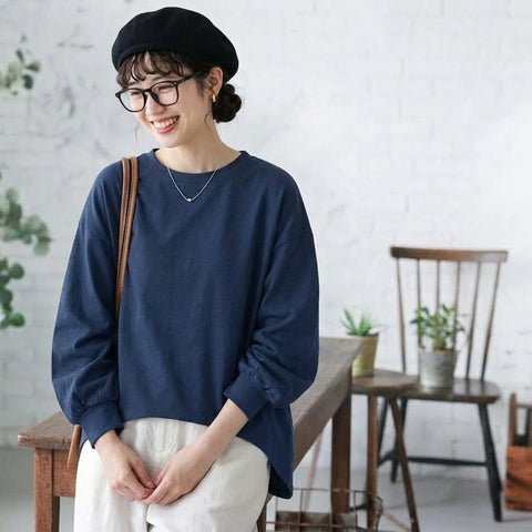 【コットン】ML 超快適 テクスチャ 肌触り柔らかい 無地 Tシャツ M ホワイト
