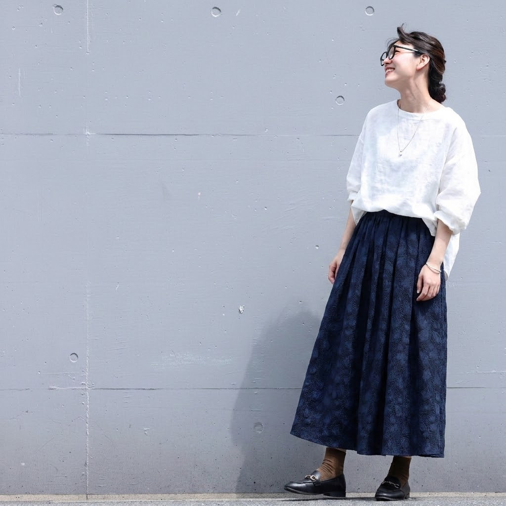 M-XL プリント 柔らかい テクスチャ シンプル 季節の変わり目 スカート M ダークグリーン