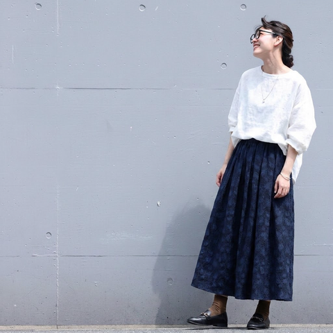 M-XL プリント 柔らかい テクスチャ シンプル 季節の変わり目 スカート M ダークグリーン