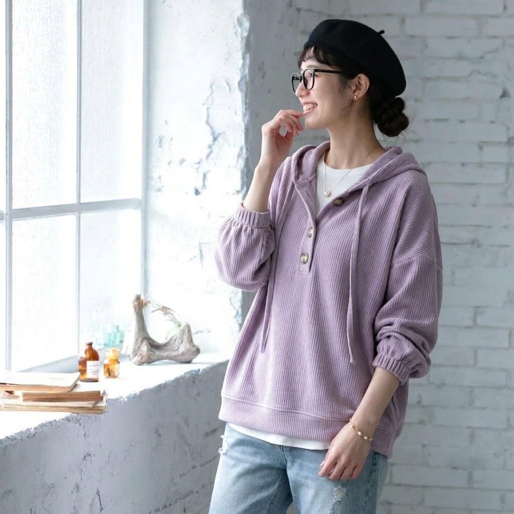 S-4XL 秋冬新作 無地 上品見え 柔らかい 定番シンプル Tシャツ 4XL ライトパープル