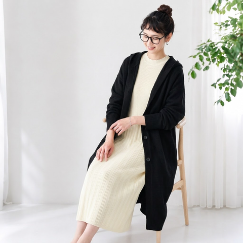 XS-2XL 新商品＆再入荷 長袖 無地 フード付き カーディガン 2XL ブラック