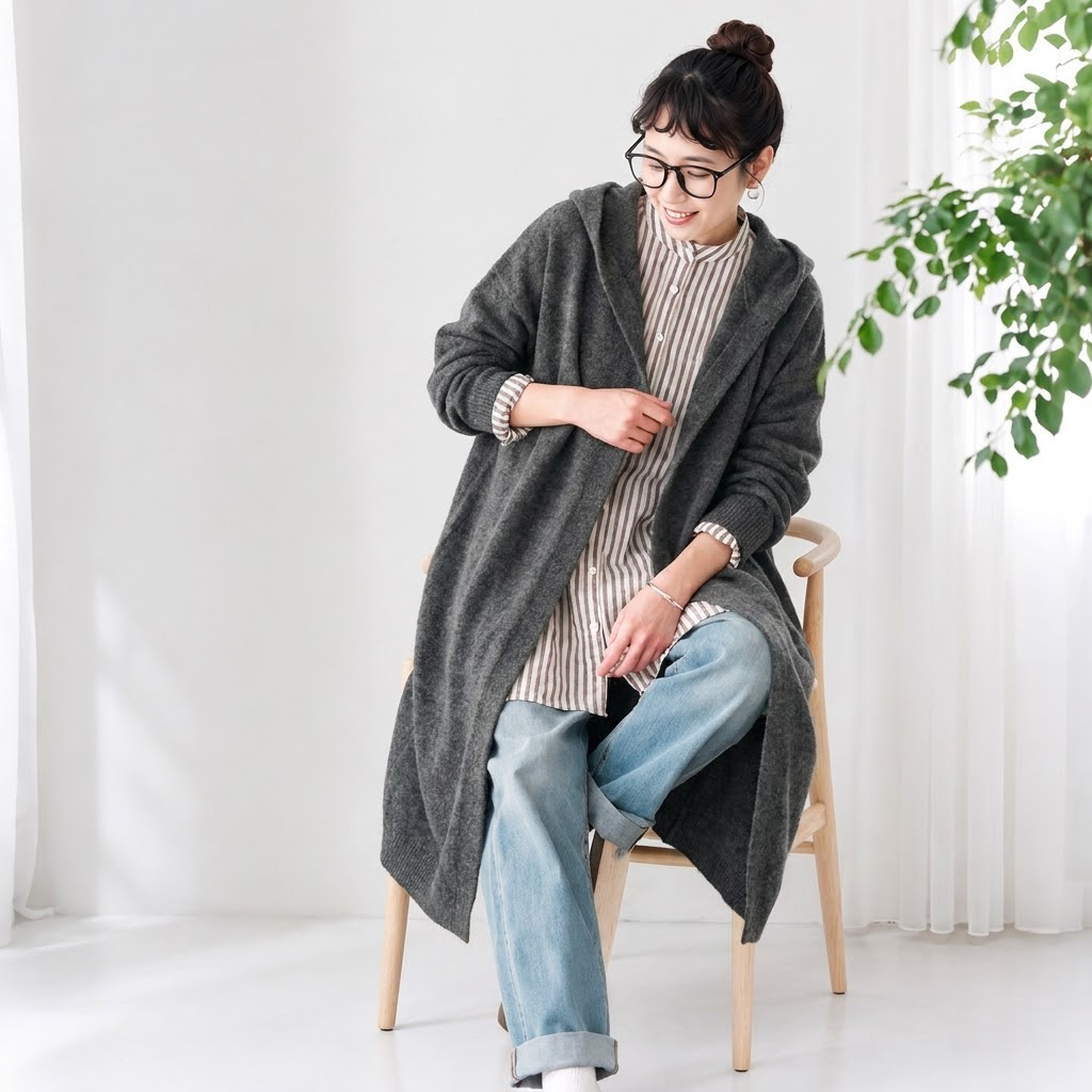 XS-2XL 新商品＆再入荷 長袖 無地 フード付き カーディガン 2XL ダークグレー