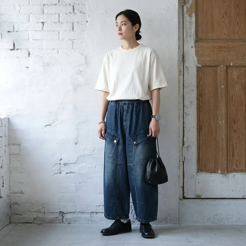 M-2XL  切り替え 無地 ポケット付き ロング丈 ボタン  ジーンズ M ブラック