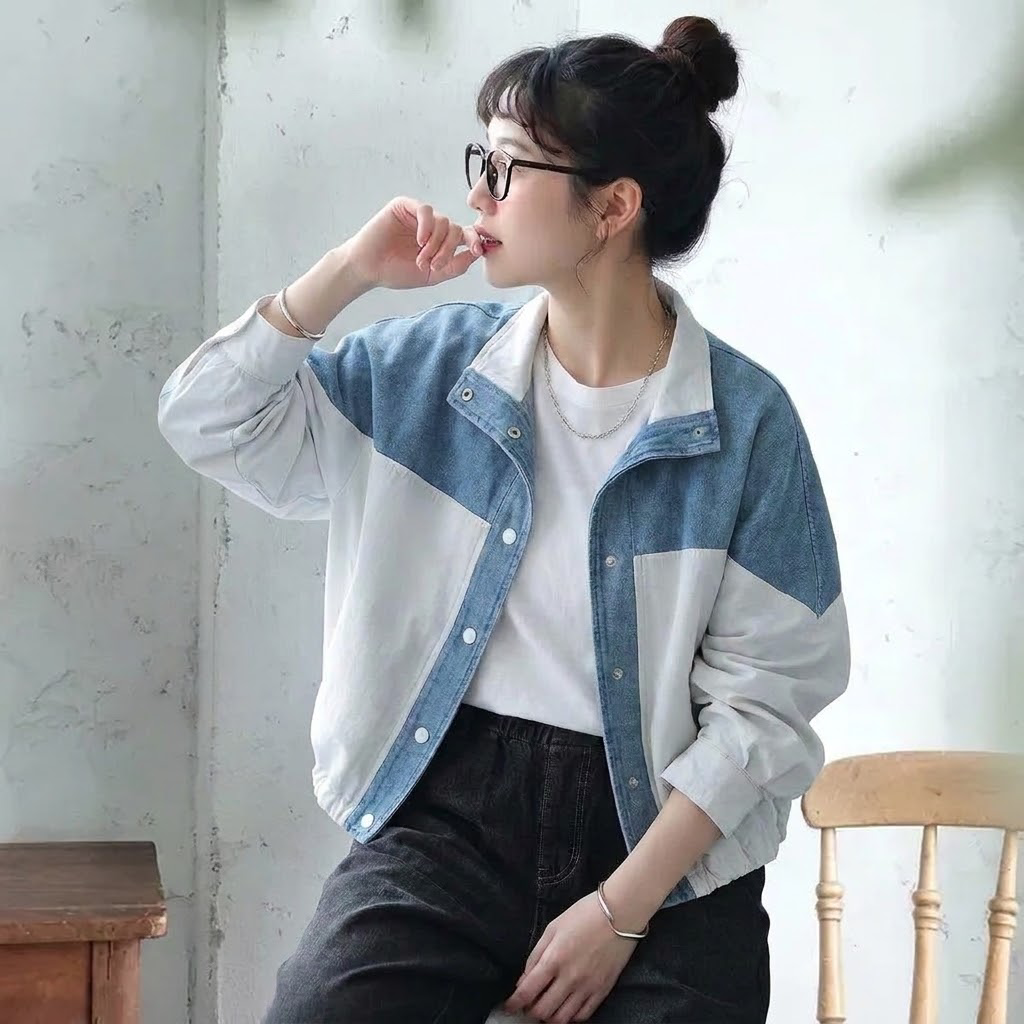 S-XL  切り替え 配色 長袖 カジュアル いいね ジャケット XL ベージュ