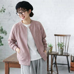 M-3XL 秋仕様 ジップアップ 薄手仕様 カジュアル パーカージャケット M ピンク