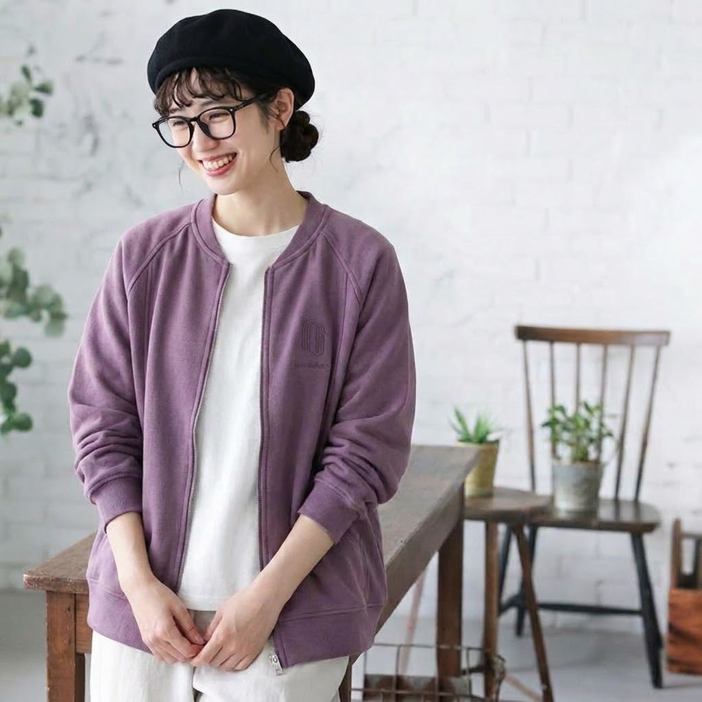 M-3XL 秋仕様 ジップアップ 薄手仕様 カジュアル パーカージャケット 3XL パープル