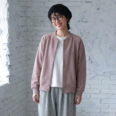 M-3XL 秋仕様 ジップアップ 薄手仕様 カジュアル パーカージャケット M ピンク