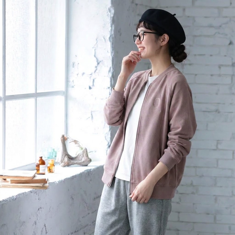 M-3XL 秋仕様 ジップアップ 薄手仕様 カジュアル パーカージャケット 3XL ピンク