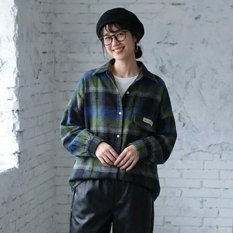 L-5XL『今売れてます!』 切り替え 長袖 チェック柄 シャツ L チェック柄