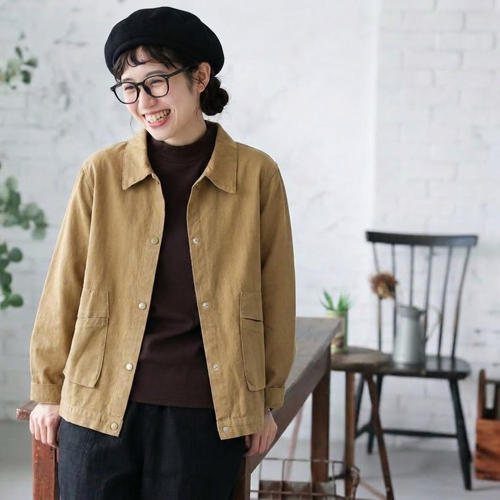 M-2XL 着回し ワークスタイル 体型カバー ジャケット 2XL カーキ