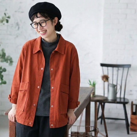 M-2XL 着回し ワークスタイル 体型カバー ジャケット 2XL オレンジ