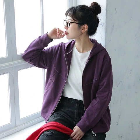 L-5XL パーカー襟 前開きポケット付き ゆったりシルエット 長袖ジャケット L グレー